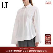 时尚 气质廓形收腰衬衣430101 衬衫 新款 日本ENFÖLD女装 纯色长袖