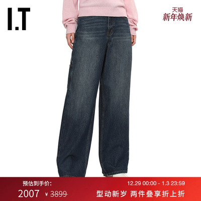 ITBAPY阔腿裤牛仔裤时尚复古