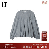 随性休闲纯色毛衣170921XP 新款 日本ENFÖLD女装 宽松圆领针织衫