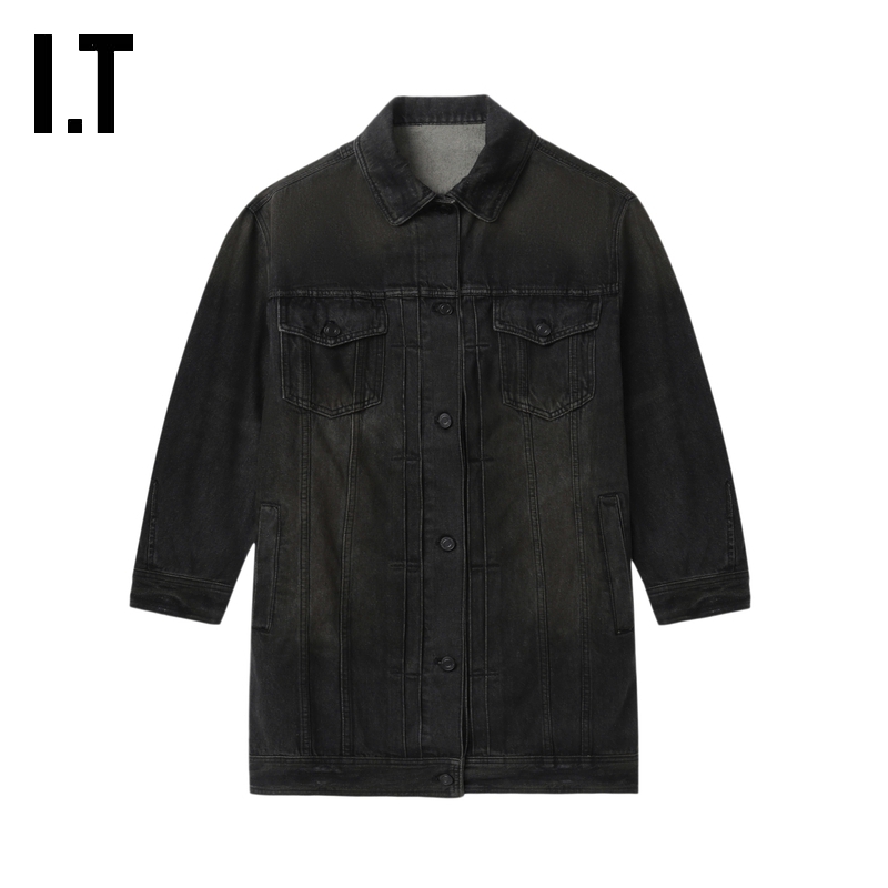 ITJUUN.J长袖牛仔连衣裙