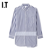 潮男衬衣 des CDG 中长款 COMME SHIRT男装 时尚 GARÇONS 条纹衬衫