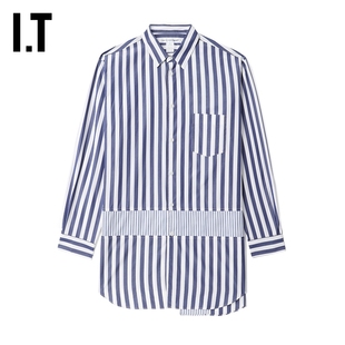 IT CDG COMME des GARÇONS SHIRT男装中长款条纹衬衫时尚潮男衬衣