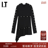 连衣裙新款 酷感时髦扣饰短裙273AXM 修身 长袖 THE ATTICO女装