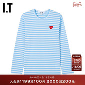CDG GARCONS川久保玲情侣条纹长袖 PLAY COMME des T恤清爽时尚