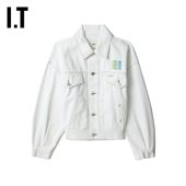 青春潮流明线装 翻领牛仔夹克新品 饰落肩排扣外套0100X SJYP女装