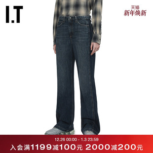 bone女装 宽松牛仔长裤 新款 仔裤 水洗磨白直筒裤 RJ7025XQ rag