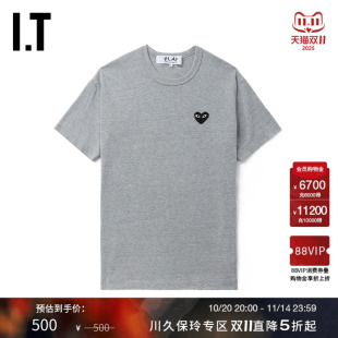 CDG GARCONS川久保玲情侣基础纯色圆领短袖 PLAY des T恤 COMME