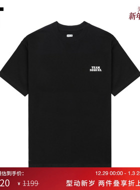 IT SEQUEL男装宽松短袖T恤新款简约潮流图案装饰圆领半袖SSST06MP