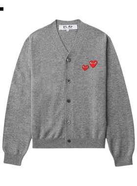 IT CDG PLAY COMME des GARCONS川久保玲情侣款合身羊毛针织开衫