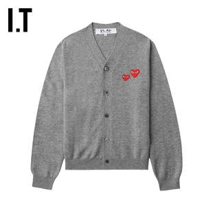 COMME PLAY CDG GARCONS川久保玲情侣款 合身羊毛针织开衫 des