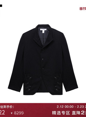 IT CDG COMME des GARCONS SHIRT男装圆弧下摆翻领西装夹克外套