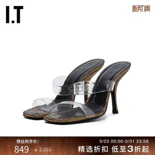 时髦摩登透明袢带细跟凉拖鞋 露趾高跟凉鞋 FAR女款 RHOLO22I