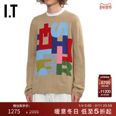 CDG SHIRT男装 COMME des GARCONS 彩色字母图案拼色圆领针织衫