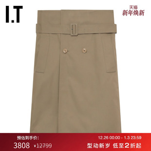 时尚 双排扣半身裙新款 气质饰腰带中长裙SK400SXO VETEMENTS女装