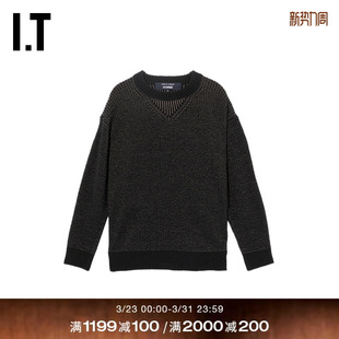 des COMME GARCONS HOMME男装 杂色毛衣复古质感 圆领针织衫 CDG