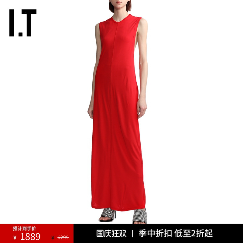 ITCommission无袖连衣裙长裙