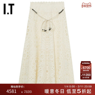 IT ZIMMERMANN女装半身裙长裙新款优雅气质刺绣镂空中伞裙4248SS