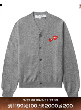 IT CDG PLAY COMME des GARCONS川久保玲情侣款合身羊毛针织开衫