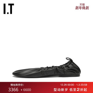 平底鞋 单鞋 新款 缩褶小皮鞋 SANDER女款 复古时尚 0016P58N JIL