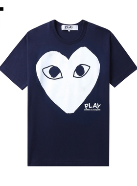 IT CDG PLAY COMME des GARCONS川久保玲情侣爱心logo装饰短袖T恤