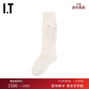 时尚 针织长袜新款 SANDER女款 动感饰口袋女袜袜子7J15411M JIL