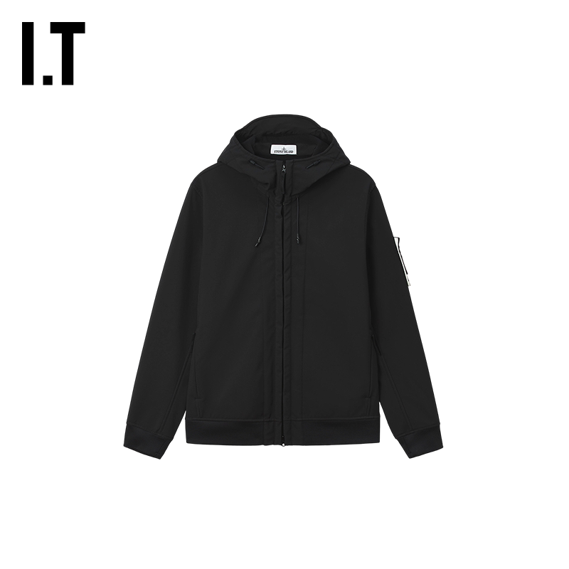 IT STONE ISLAND男装连帽拉链夹克新款基础日常纯色外套004B22MR