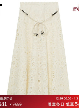 IT ZIMMERMANN女装半身裙长裙新款优雅气质刺绣镂空中伞裙4248SS