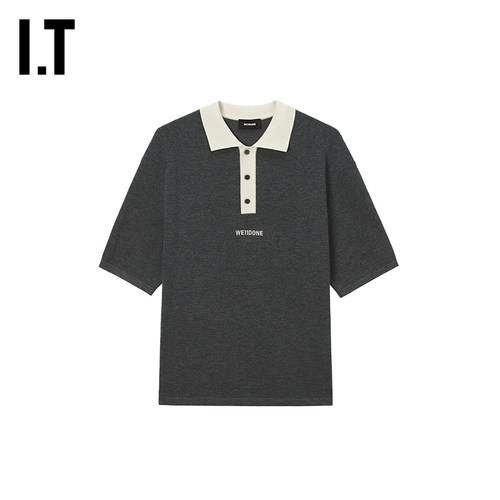 ITWe11Done七分袖polo领针织衫