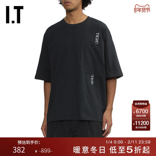 IT TIGHTBOOTH男装宽松短袖T恤新款简约清爽字母印花半袖009406MP