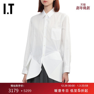 des GARCONS女装 纯色长袖 新款 COMME 衬衫 立体剪裁下摆衬衣 CDG