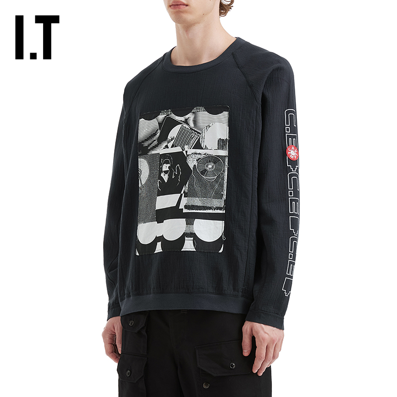 ITC.E休闲圆领卫衣暗黑文艺感