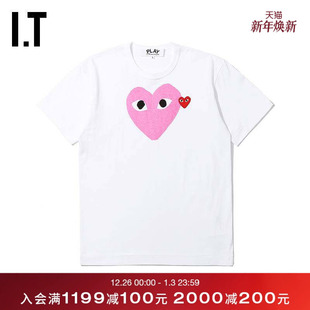 COMME PLAY des GARÇONS川久保玲男装 T恤彩色爱心印 短袖 CDG