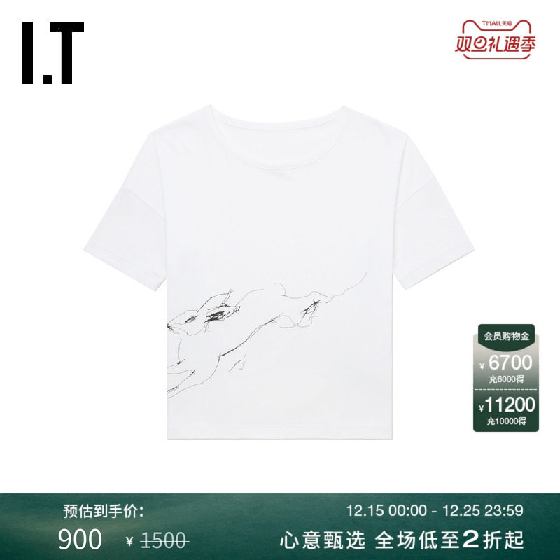 ITY's圆领短袖T恤随性休闲