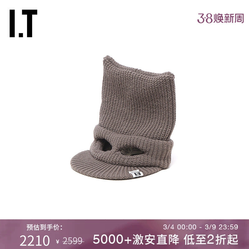 IT Mihara Yasuhiro女款平檐针织帽新款个性趣味冷帽毛线帽4002BR