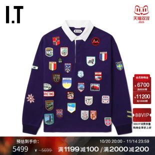 时髦复古布贴徽标装 polo领卫衣新款 饰上衣4CS058MN BODE男装