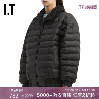 ITRAINS廓形绗缝拉链夹克