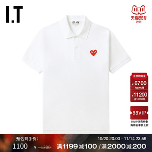 COMME PLAY des GARCONS川久保玲情侣合身短袖 翻领polo衫 CDG