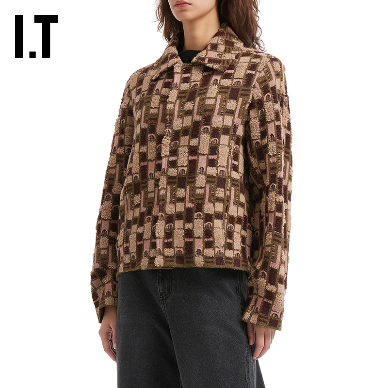 ITADERerror翻领针织开衫