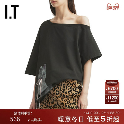 ITMARKGONG不对称露肩T恤
