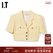 ALESSANDRA RICH女装 短款 粗花呢夹克新品 小香风露脐外套3169XK