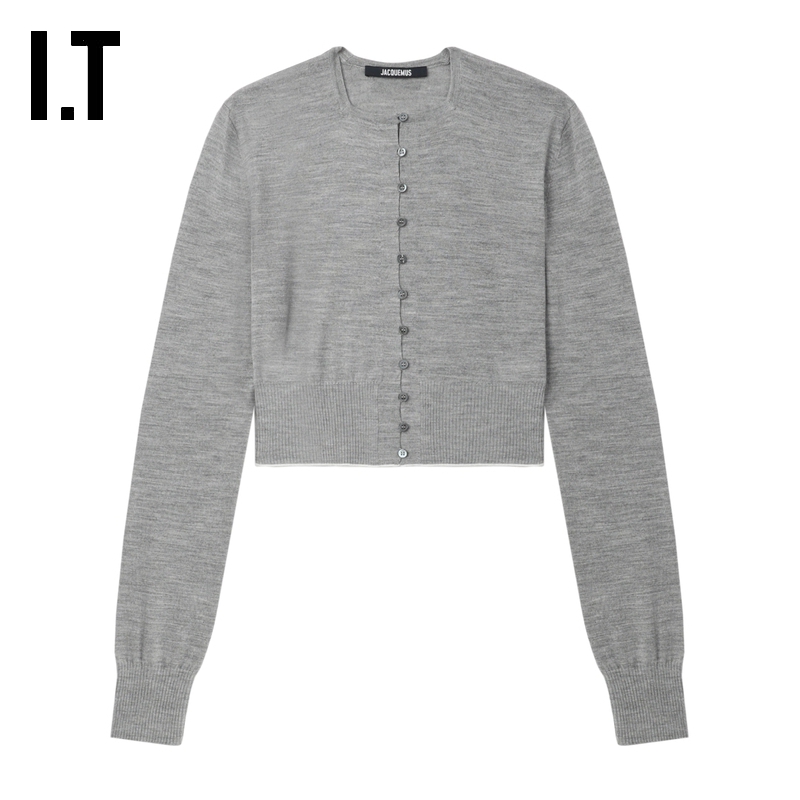 ITJACQUEMUS修身短款针织开衫