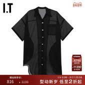 日本ENFÖLD女装 薄纱半袖 上衣新品 潮流日系微透长罩衫 130120XL