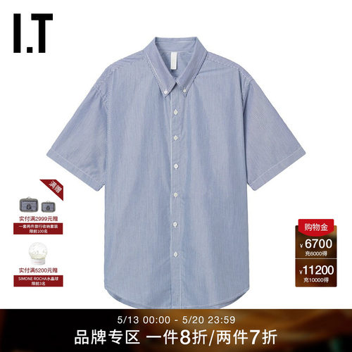 ITWITTHLOVE竖条纹短袖衬衫