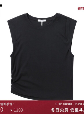 IT rag & bone女装不对称缩褶背心新款简约休闲无袖上衣25PT00XP