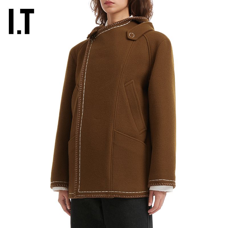 ITADERerror毛呢连帽大衣