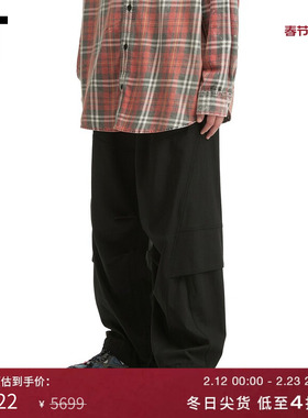 IT JUUN.J男装宽松休闲裤长裤新款潮流街头风宽松直筒裤821P25MP