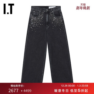 bone女装 宽松牛仔长裤 饰仔裤 rag 2725XP 亮眼钻饰装 时尚 新款