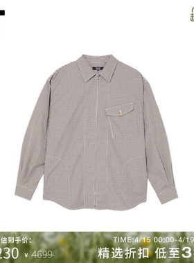 IT CDG COMME des GARCONS HOMME男装细格纹长袖衬衫复古文艺风