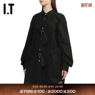 des GARCONS 衬衫 CDG 饰袢带宽松长袖 COMME BLACK情侣款 HOMME