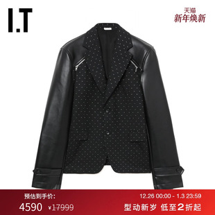 des GARCONS HOMME 材质拼接波点西装 COMME PLUS男装 夹克 CDG